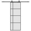 vidaXL Schiebet&uuml;r mit Beschlag Schwarz 76x205 cm ESG-Glas