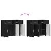 vidaXL Holzschrank Schwarz 88,5 x 30,5 x 73 cm Holzwerkstoff
