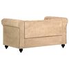vidaXL Chesterfield-Sofa 2-Sitzer Braun Echtleder