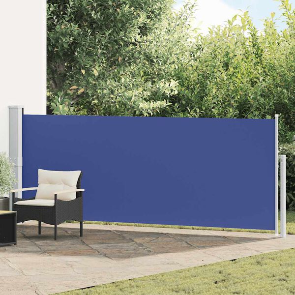 vidaXL Ausziehbare Seitenmarkise 140&times;500 cm Blau