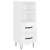 vidaXL Highboard Hochglanz-Wei&szlig; 34,5x34x180 cm Holzwerkstoff