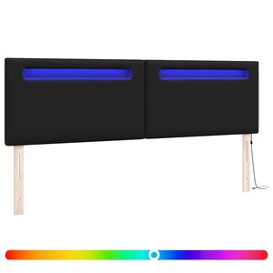 vidaXL LED Kopfteil Schwarz 180 cm Kunstleder