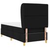 vidaXL Boxspringbett mit Matratze Dunkelgrau 90x190 cm Schwarz Stoff