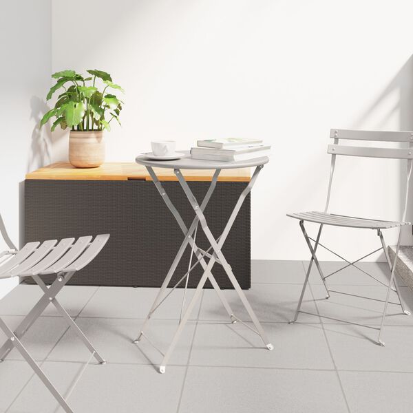 vidaXL Bistrotisch Beige &Oslash; 50 x 71 cm Pulverbeschichteter Stahl