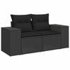 vidaXL Gartensofa-set mit Kissen 9 pcs Schwarz Poly-Rattan