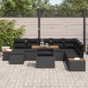 vidaXL Garten-Sofa-Set mit Speicher 9 pcs Schwarz Poly Rattan