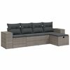 vidaXL 5-tlg. Garten-Sofagarnitur mit Kissen Grau Poly Rattan