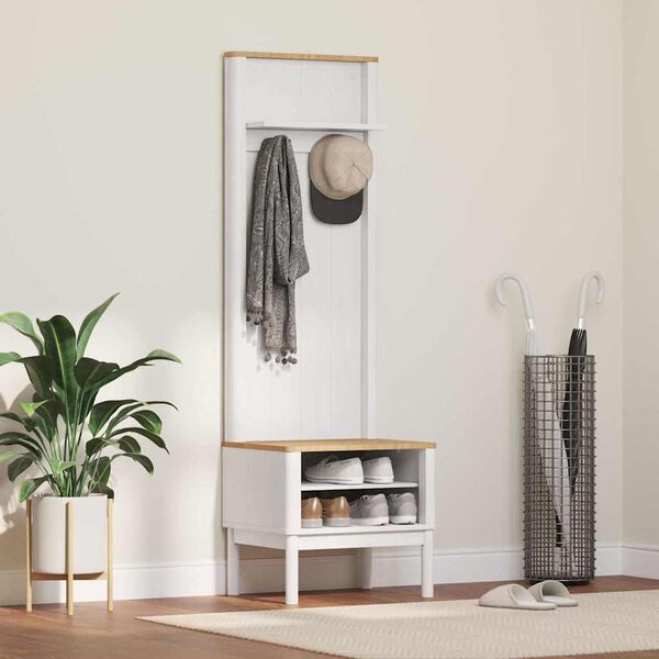 vidaXL Flurschrank FLORO Wei&szlig; 50 x 40 x 158 cm Massivholz Kiefer