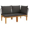 vidaXL 2 pcs Garten Lounge Set mit Kissen Massives Akazienholz & Seil