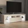 vidaXL TV-Schrank mit LED-Beleuchtung Hochglanz-Weiß 140x36,5x40 cm