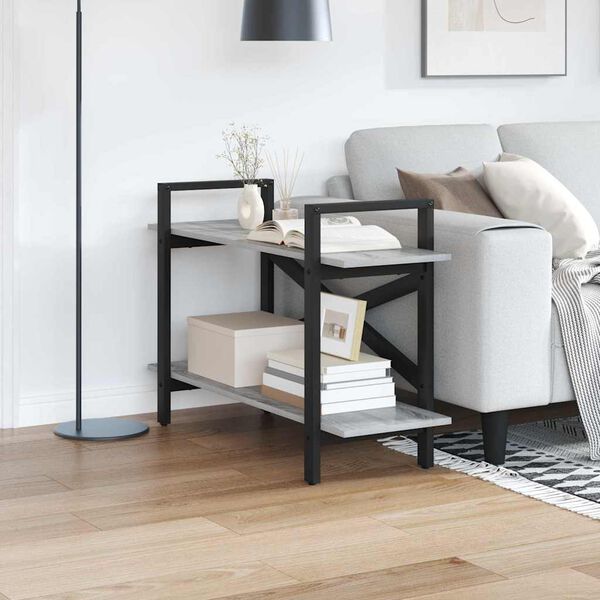 vidaXL B&uuml;cherregal Graues Sonoma 100 x 33,5 x 64 cm Holzwerkstoff