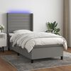 vidaXL Boxspringbett mit Matratze & LED Dunkelgrau 90x190 cm Stoff