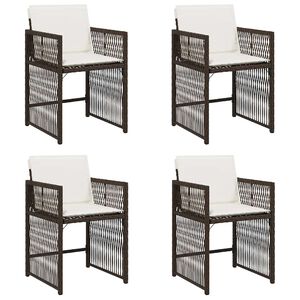 vidaXL Gartenst&uuml;hle mit Kissen 4 Stk. Braun Poly Rattan