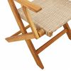 vidaXL 5-tlg. Garten-Essgruppe Beige Poly Rattan und Massivholz