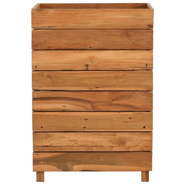 vidaXL Hochbeet 50x40x72 cm Teak Altholz und Stahl