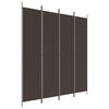 vidaXL 4-tlg. Paravent Braun 200x220 cm Stoff