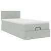 vidaXL Ottoman-Bett mit Matratze Hellgrau 80x200 cm Samt