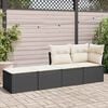 vidaXL 2-tlg. Garten-Sofagarnitur mit Kissen Schwarz Poly Rattan