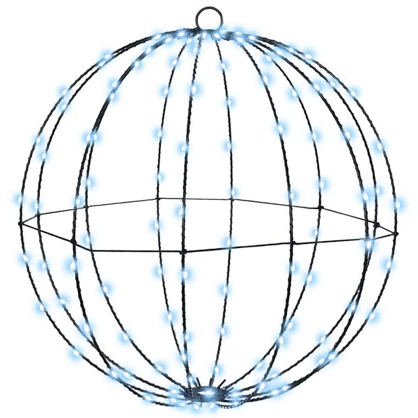 vidaXL Ball mit 160 LEDs Kaltwei&szlig; 50,5 x 50,5 x 52 cm Metall