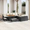 vidaXL Garten-Sofa-Set mit Kissen mit Kissen 13 pcs Schwarz und Creme