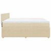 vidaXL Boxspringbett mit Matratze Creme 200x200 cm Stoff