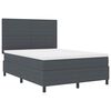 vidaXL LED Boxspringbett Dunkelgrau und Wei&szlig; 160 x 200 cm Cordstoff