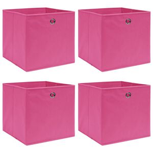 vidaXL Aufbewahrungsboxen 4 Stk. Rosa 32x32x32 cm Stoff