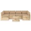 vidaXL 7-tlg. Garten-Lounge-Set mit Kissen Gr&uuml;n Impr&auml;gniertes Holz
