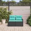 vidaXL Garten-Sofa mit Kissen 120 x 62 x 69 cm Poly-Rattan