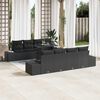 vidaXL Gartensofa-set mit Kissen mit Speicher mit Kissen 9 pcs Schwarz