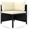 vidaXL 5-tlg. Garten-Lounge-Set mit Kissen Poly Rattan Schwarz