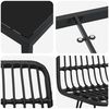 vidaXL Garten Essgruppe 5 pcs Schwarz Pulverbeschichteter Stahl