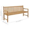 vidaXL Gartenbank mit Beige Auflage 175 cm Massivholz Teak