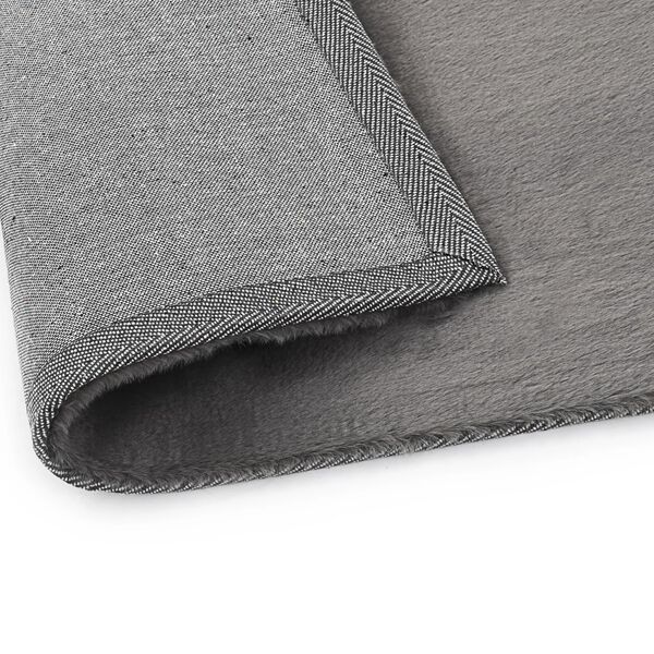 vidaXL Teppich 120 x 160 cm Kunstkaninchenfell Dunkelgrau