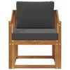 vidaXL Outdoor-Sofa Massives Akazienholz und Polyester Natur