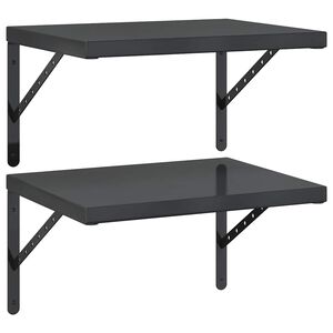 vidaXL Wandregale 2 Stk. 50x40 cm Schwarz Edelstahl