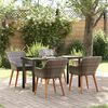 vidaXL Garten Essgruppe mit Kissen 5 pcs Grau Poly-Rattan