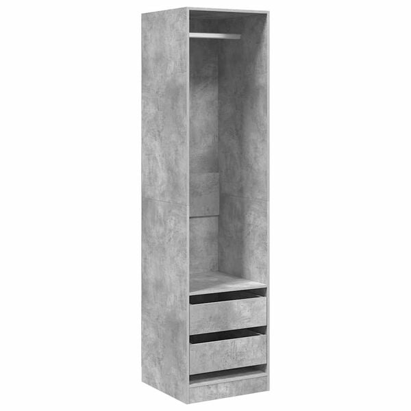 vidaXL Kleiderschrank Schubladen Betongrau 50x50x200cm Holzwerkstoff