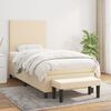 vidaXL Boxspringbett mit Matratze Creme 90x200 cm Stoff