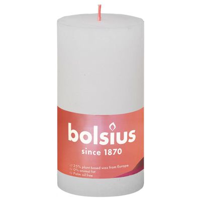 Bolsius Rustikale Stumpenkerzen Shine 4 Stk. 130x68 mm Wolkenweiß