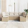 vidaXL Gartensofa-set mit Kissen 6 pcs Beige und Weiß Poly-Rattan