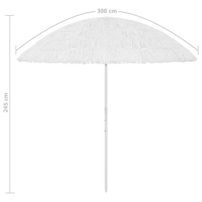 vidaXL Hawaii Sonnenschirm Weiß 300 cm