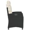 vidaXL Gartensessel mit Kissen 2 Stk. Verstellbar Schwarz Poly Rattan