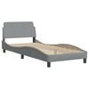 vidaXL Bett mit Matratze "Hvar" Hellgrau 80x200 cm Stoff