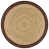 vidaXL Teppich Handgefertigt Jute mit Braunem Rand 90 cm