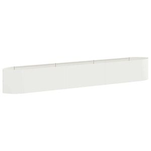 vidaXL Hochbeet im Garten Wei&szlig; 300 x 40 x 40 cm Stahl