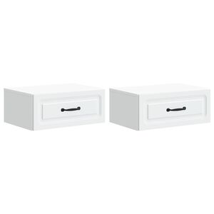 vidaXL Wandmontierter Nachttisch 2 pcs Wei&szlig; 49 x 34,5 x 20 cm