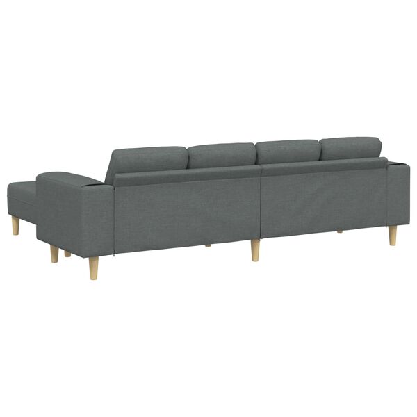 vidaXL Wohnzimmer Couch 3 pcs Dunkelgrau Polyester