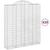 vidaXL Gabionen mit Hochbogen 20Stk. 200x50x220/240cm Verzinktes Eisen