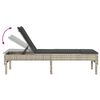 vidaXL Sonnenliege mit Auflage Hellgrau 55x200x44 cm Poly Rattan